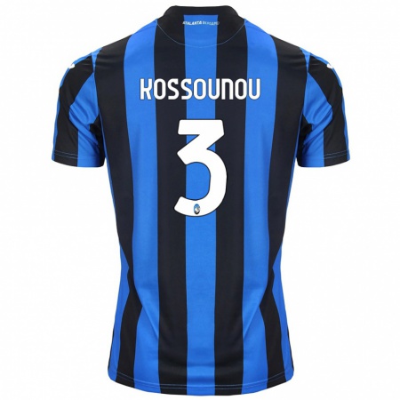 Kandiny Bambino Maglia Odilon Kossounou #3 Blu Nero Kit Gara Home 2024/25 Maglietta