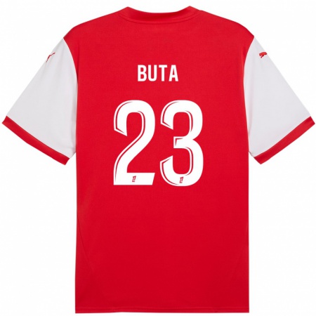 Kandiny Bambino Maglia Aurélio Buta #23 Rosso Bianco Kit Gara Home 2024/25 Maglietta