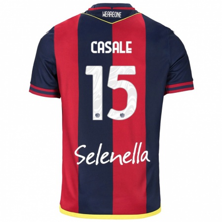 Kandiny Bambino Maglia Nicolò Casale #15 Rosso Blu Reale Kit Gara Home 2024/25 Maglietta