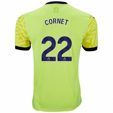 Kandiny Bambino Maglia Maxwel Cornet #22 Giallo Kit Gara Away 2024/25 Maglietta