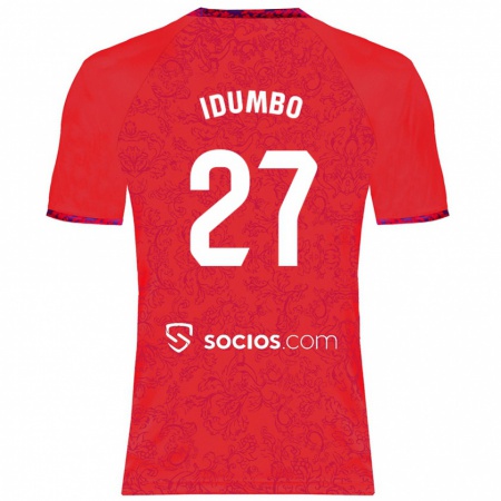 Kandiny Bambino Maglia Stanis Idumbo Muzambo #27 Rosso Kit Gara Away 2024/25 Maglietta