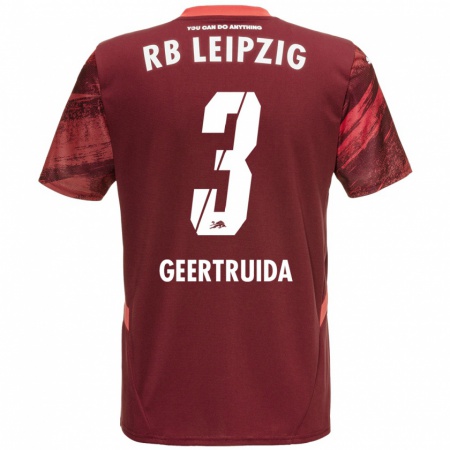 Kandiny Bambino Maglia Lutsharel Geertruida #3 Borgogna Kit Gara Away 2024/25 Maglietta