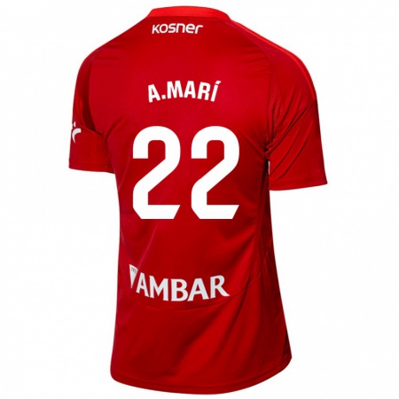 Kandiny Bambino Maglia Alberto Marí #22 Bianco Blu Kit Gara Away 2024/25 Maglietta