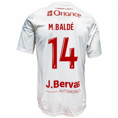 Kandiny Bambino Maglia Mama Baldé #14 Bianco Rosso Kit Gara Away 2024/25 Maglietta