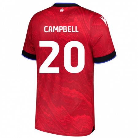 Kandiny Bambino Maglia Chem Campbell #20 Rosso Nero Kit Gara Away 2024/25 Maglietta