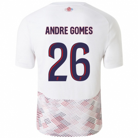 Kandiny Bambino Maglia André Gomes #26 Bianco Blu Reale Kit Gara Away 2024/25 Maglietta