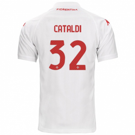 Kandiny Bambino Maglia Danilo Cataldi #32 Bianco Kit Gara Away 2024/25 Maglietta