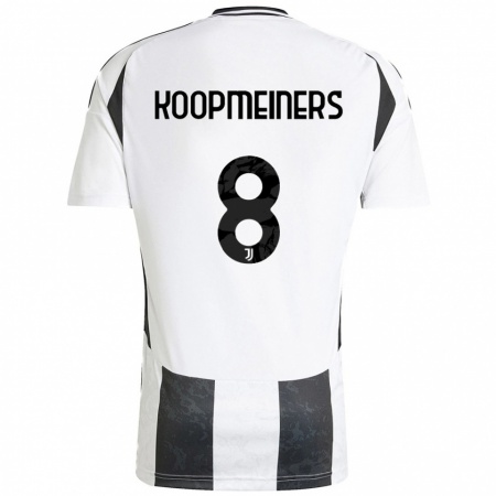 Kandiny Bambino Maglia Teun Koopmeiners #8 Bianco Nero Kit Gara Home 2024/25 Maglietta