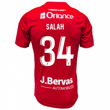 Kandiny Bambino Maglia Ibrahim Salah #34 Rosso Bianco Kit Gara Home 2024/25 Maglietta