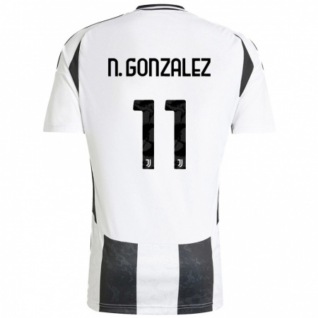 Kandiny Bambino Maglia Nico González #11 Bianco Nero Kit Gara Home 2024/25 Maglietta