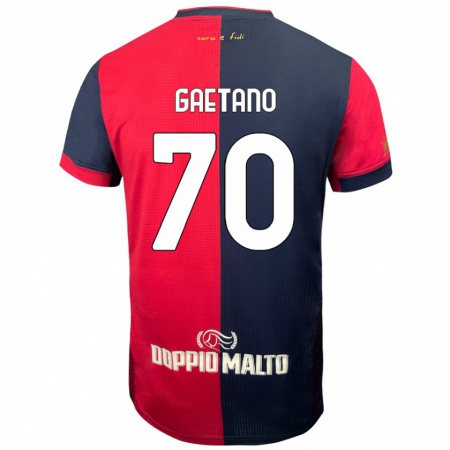 Kandiny Bambino Maglia Gianluca Gaetano #70 Rosso Blu Più Scuro Kit Gara Home 2024/25 Maglietta