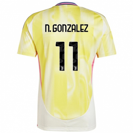 Kandiny Bambino Maglia Nico González #11 Giallo Solare Kit Gara Away 2024/25 Maglietta