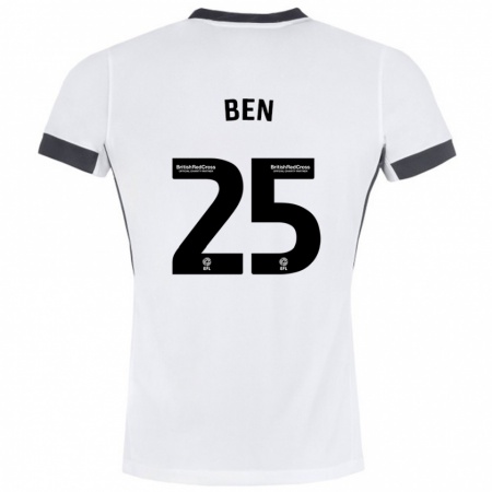 Kandiny Bambino Maglia Ben Davies #25 Bianco Nero Kit Gara Away 2024/25 Maglietta