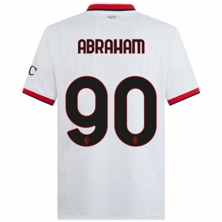 Kandiny Bambino Maglia Tammy Abraham #90 Bianco Nero Rosso Kit Gara Away 2024/25 Maglietta