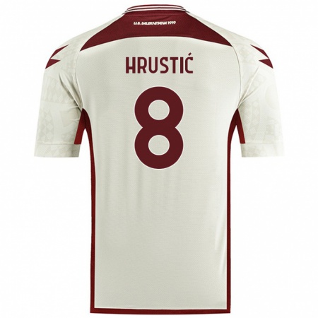 Kandiny Bambino Maglia Ajdin Hrustić #8 Colore Crema Kit Gara Away 2024/25 Maglietta