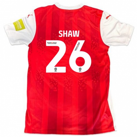 Kandiny Bambino Maglia Liam Shaw #26 Rosso Bianco Kit Gara Home 2024/25 Maglietta