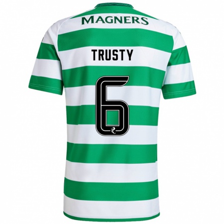 Kandiny Bambino Maglia Auston Trusty #6 Verde Bianco Kit Gara Home 2024/25 Maglietta