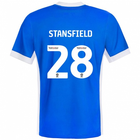 Kandiny Bambino Maglia Jay Stansfield #28 Blu Bianco Kit Gara Home 2024/25 Maglietta