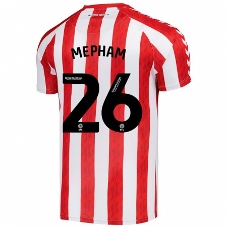 Kandiny Bambino Maglia Chris Mepham #26 Rosso Bianco Kit Gara Home 2024/25 Maglietta