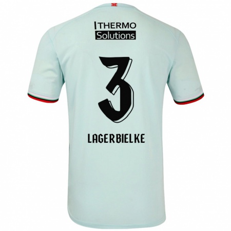 Kandiny Bambino Maglia Gustaf Lagerbielke #3 Verde Chiaro Kit Gara Away 2024/25 Maglietta