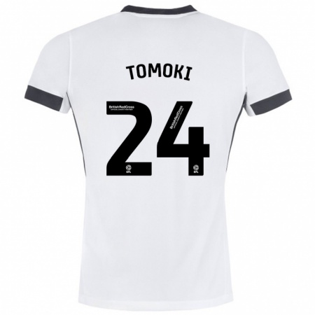 Kandiny Bambino Maglia Tomoki Iwata #24 Bianco Nero Kit Gara Away 2024/25 Maglietta