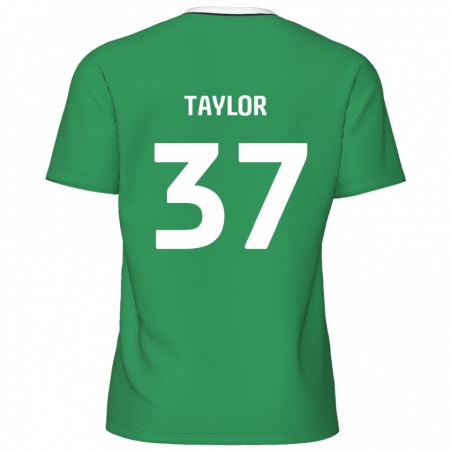 Kandiny Bambino Maglia Caleb Taylor #37 Verde Strisce Bianche Kit Gara Away 2024/25 Maglietta