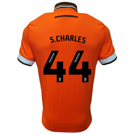 Kandiny Bambino Maglia Shea Charles #44 Arancione Bianco Kit Gara Away 2024/25 Maglietta