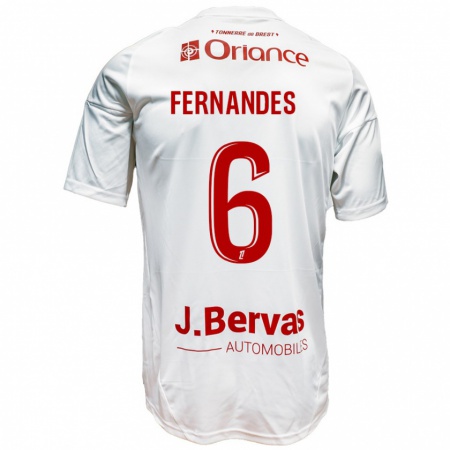 Kandiny Bambino Maglia Edimilson Fernandes #6 Bianco Rosso Kit Gara Away 2024/25 Maglietta