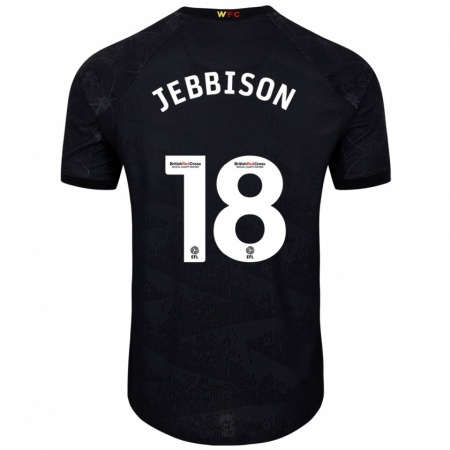 Kandiny Bambino Maglia Daniel Jebbison #18 Nero Bianco Kit Gara Away 2024/25 Maglietta