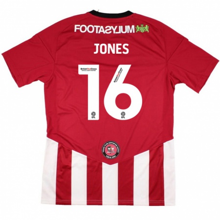 Kandiny Bambino Maglia Patrick Jones #16 Rosso Bianco Kit Gara Home 2024/25 Maglietta