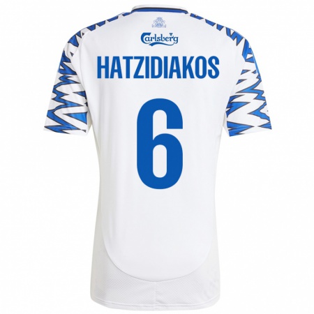 Kandiny Bambino Maglia Pantelis Hatzidiakos #6 Bianco Azzurro Kit Gara Home 2024/25 Maglietta