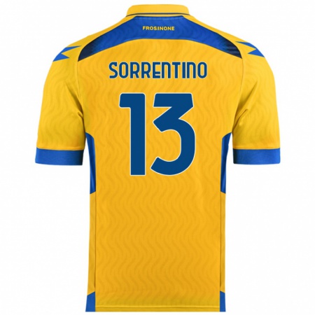 Kandiny Bambino Maglia Alessandro Sorrentino #13 Giallo Kit Gara Home 2024/25 Maglietta