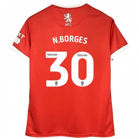 Kandiny Bambino Maglia Neto Borges #30 Rosso Bianco Kit Gara Home 2024/25 Maglietta