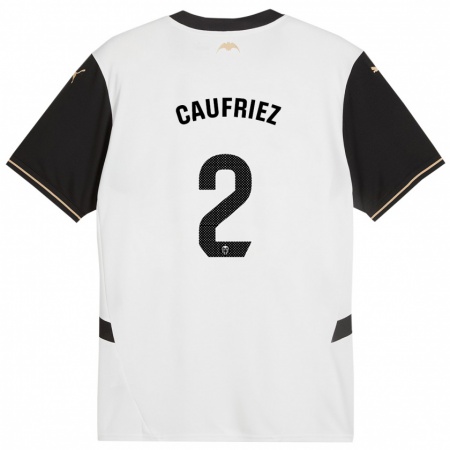 Kandiny Bambino Maglia Maximiliano Caufriez #2 Bianco Nero Kit Gara Home 2024/25 Maglietta