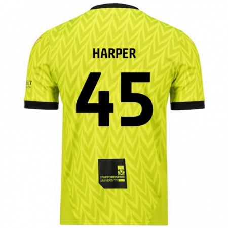 Kandiny Bambino Maglia Rekeem Harper #45 Verde Fluorescente Kit Gara Away 2024/25 Maglietta