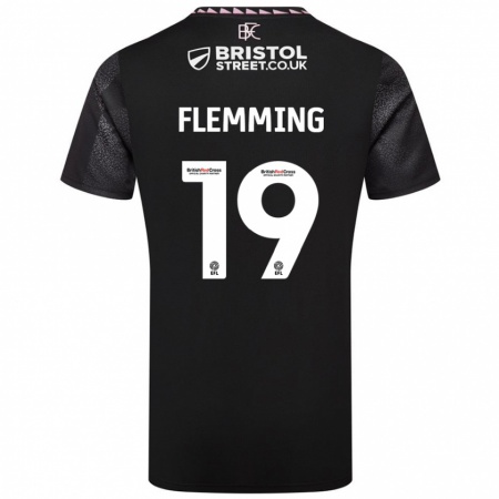 Kandiny Bambino Maglia Zian Flemming #19 Nero Kit Gara Away 2024/25 Maglietta