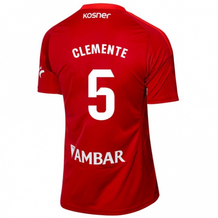 Kandiny Bambino Maglia Enrique Clemente #5 Bianco Blu Kit Gara Away 2024/25 Maglietta