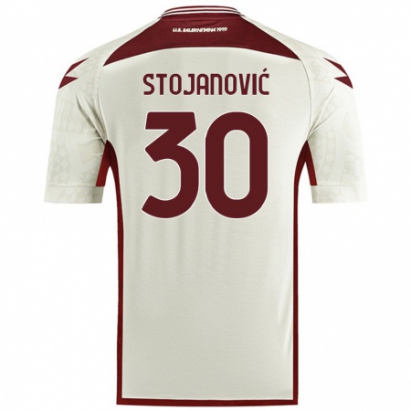 Kandiny Bambino Maglia Petar Stojanović #30 Colore Crema Kit Gara Away 2024/25 Maglietta