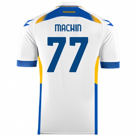 Kandiny Bambino Maglia José Machín #77 Bianco Kit Gara Away 2024/25 Maglietta