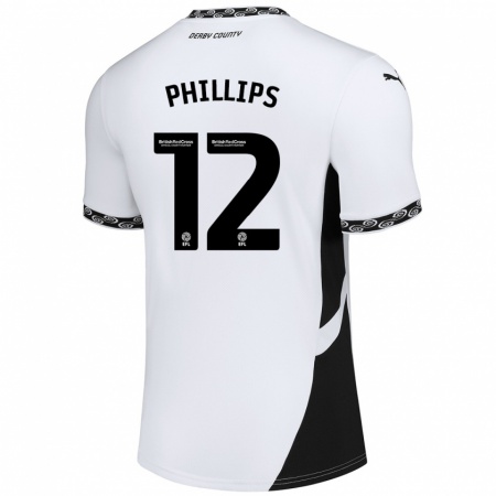 Kandiny Uomo Maglia Nathaniel Phillips #12 Bianco Nero Kit Gara Home 2024/25 Maglietta