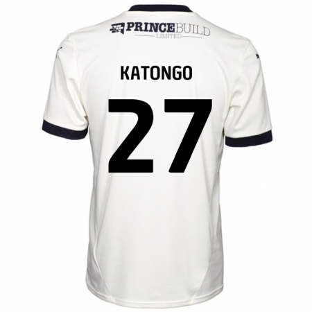 Kandiny Uomo Maglia Jadel Katongo #27 Bianco Sporco Nero Kit Gara Away 2024/25 Maglietta