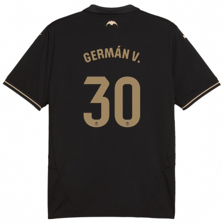 Kandiny Uomo Maglia Germán Valera #30 Nero Kit Gara Away 2024/25 Maglietta