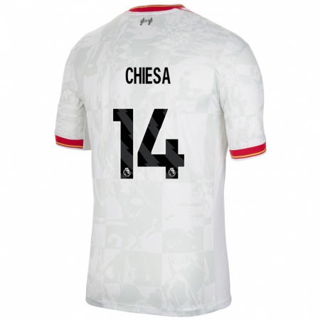 Kandiny Uomo Maglia Federico Chiesa #14 Bianco Rosso Nero Kit Gara Third 2024/25 Maglietta