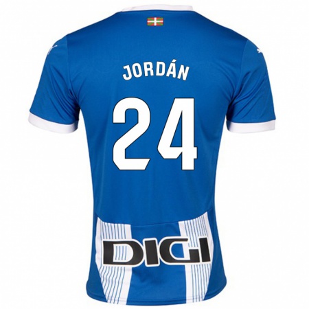 Kandiny Uomo Maglia Joan Jordán #24 Blu Kit Gara Home 2024/25 Maglietta