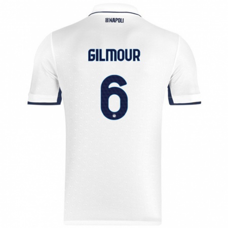 Kandiny Uomo Maglia Billy Gilmour #6 Bianco Blu Reale Kit Gara Away 2024/25 Maglietta