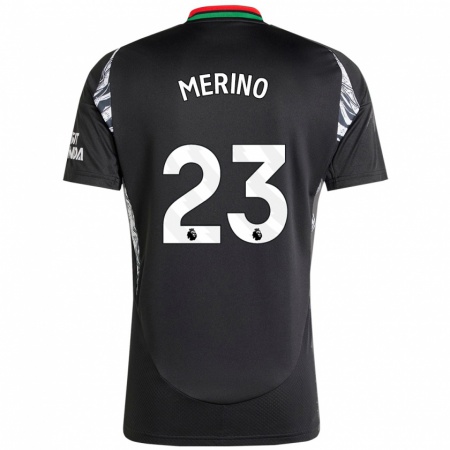 Kandiny Uomo Maglia Mikel Merino #23 Nero Kit Gara Away 2024/25 Maglietta