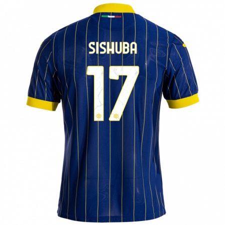 Kandiny Uomo Maglia Ayanda Sishuba #17 Blu Giallo Kit Gara Home 2024/25 Maglietta