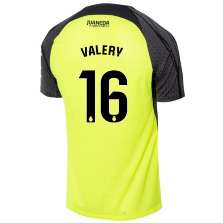 Kandiny Uomo Maglia Valery Fernández #16 Verde Fluorescente Nero Kit Gara Away 2024/25 Maglietta