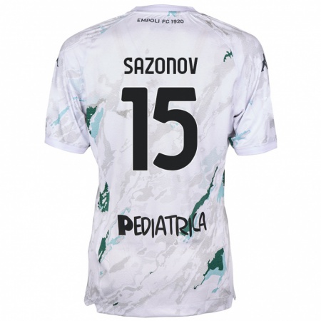 Kandiny Uomo Maglia Saba Sazonov #15 Grigio Kit Gara Away 2024/25 Maglietta