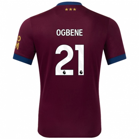 Kandiny Uomo Maglia Chiedozie Ogbene #21 Marrone Kit Gara Away 2024/25 Maglietta